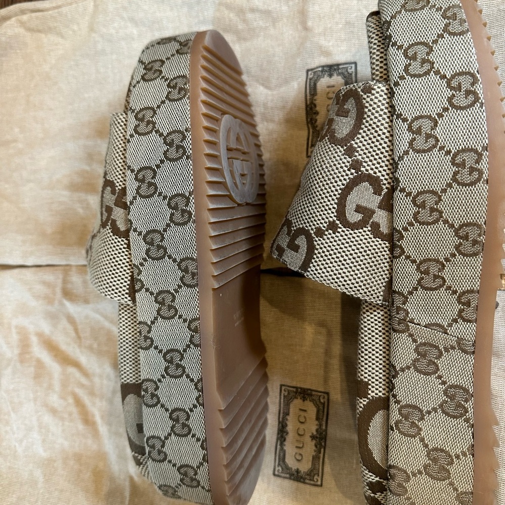 Gucci Monogram Slide Sandals - image 4